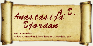 Anastasija Đordan vizit kartica